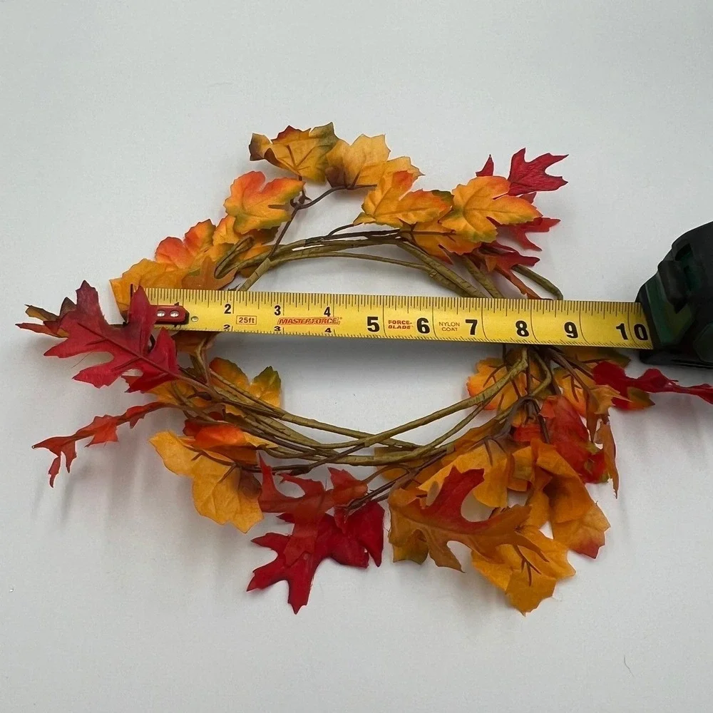 Maple Leaf Candle Rings Set of 2 Orange Red NWOT Fall Decor